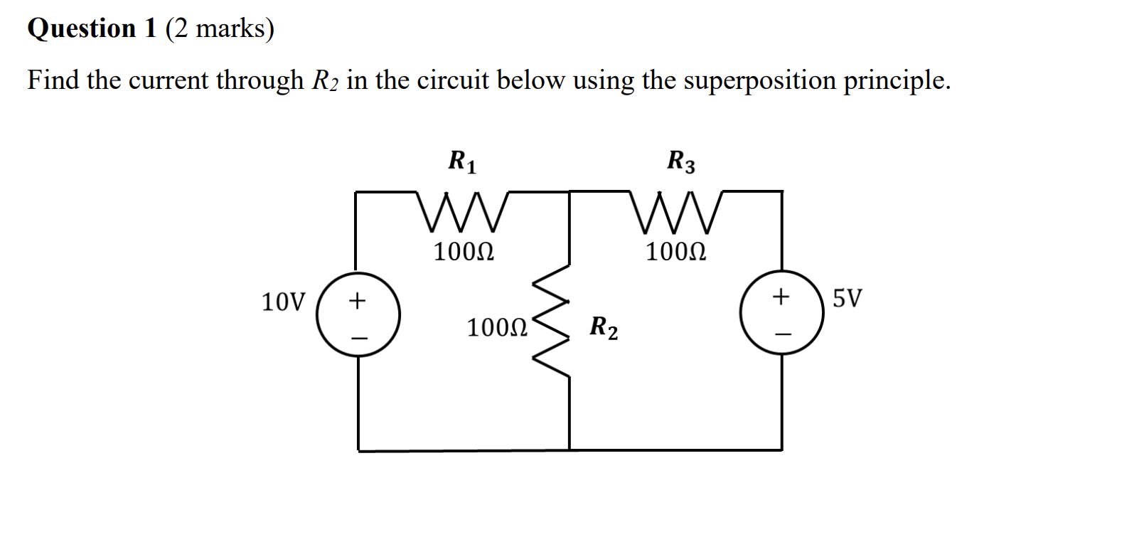 Solved Find the current through R2 in the circuit below