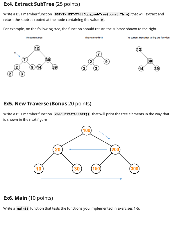 Solved BST Programming Challenges - Provide Your | Chegg.com