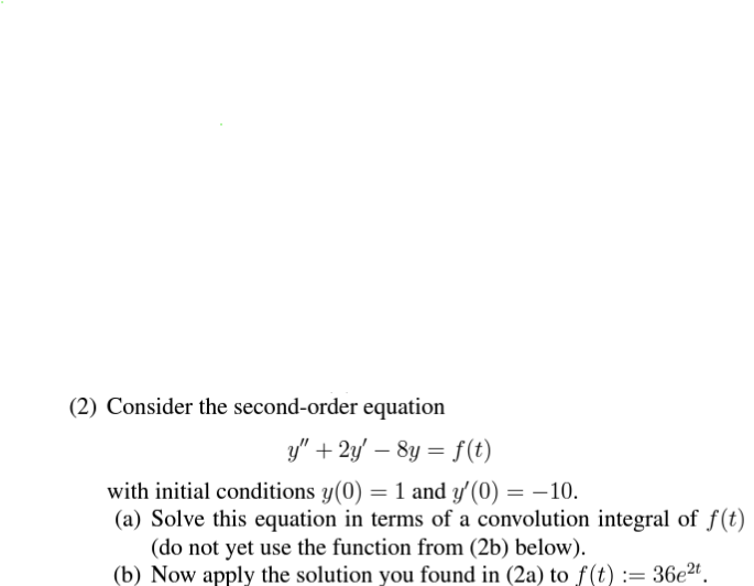 Solved (2) Consider the second-order equation | Chegg.com
