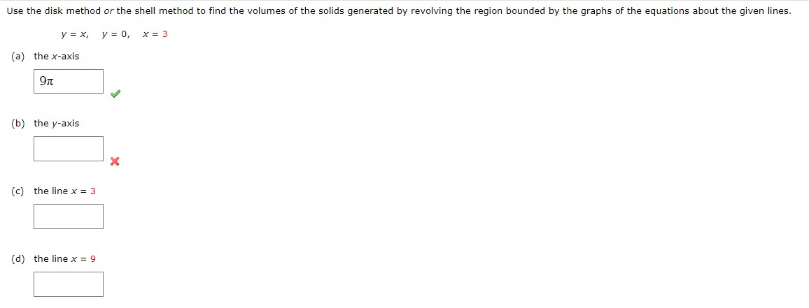Solved Use the disk method or the shell method to find the | Chegg.com