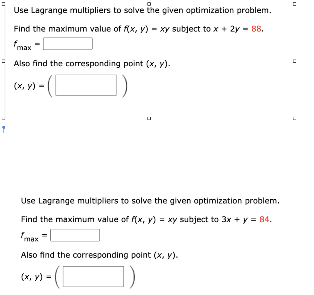 Solved Use Lagrange Multipliers To Solve The Given | Chegg.com