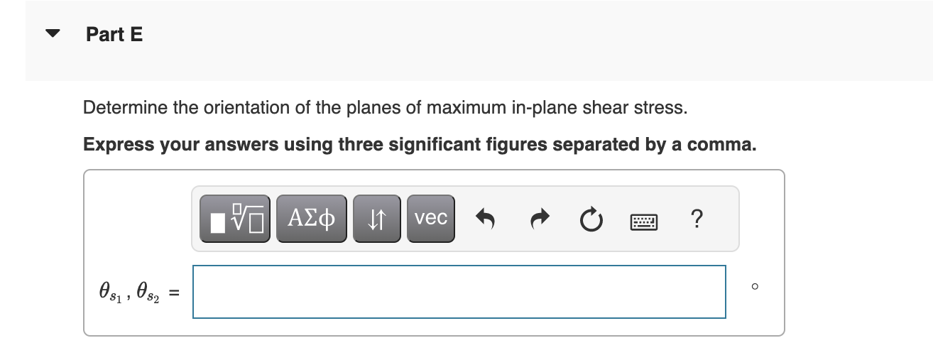 Solved Determine The Principal Stresses. Express Your | Chegg.com