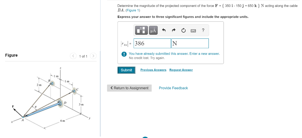 Solved Determine the magnitude of the projected component of | Chegg.com