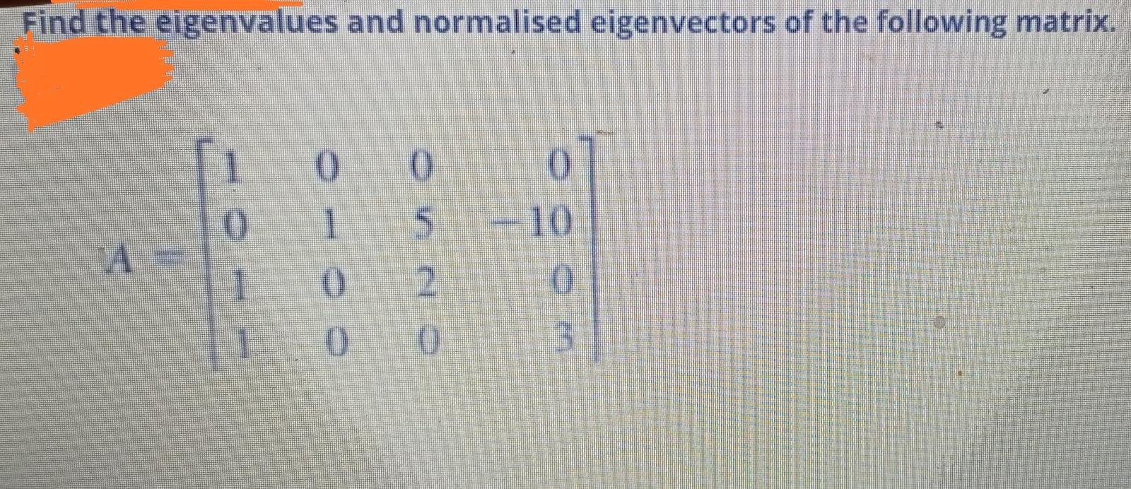 Solved Find the eigenvalues and normalised eigenvectors of | Chegg.com