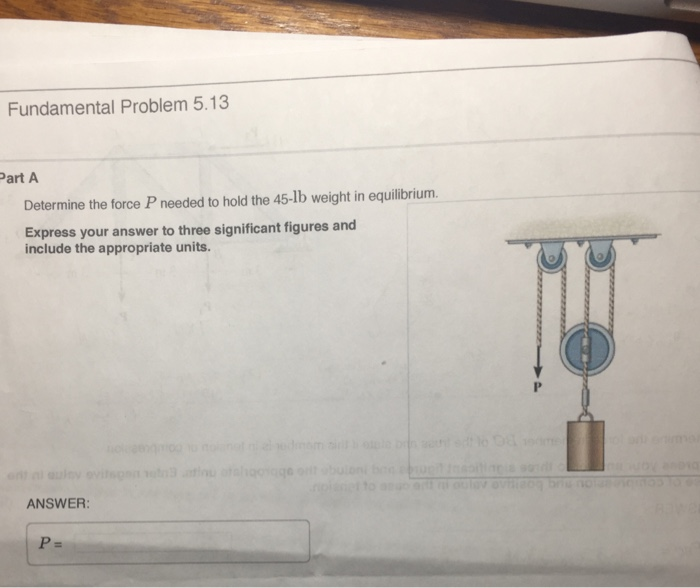 Solved Fundamental Problem 5.13 art A Determine the force P | Chegg.com