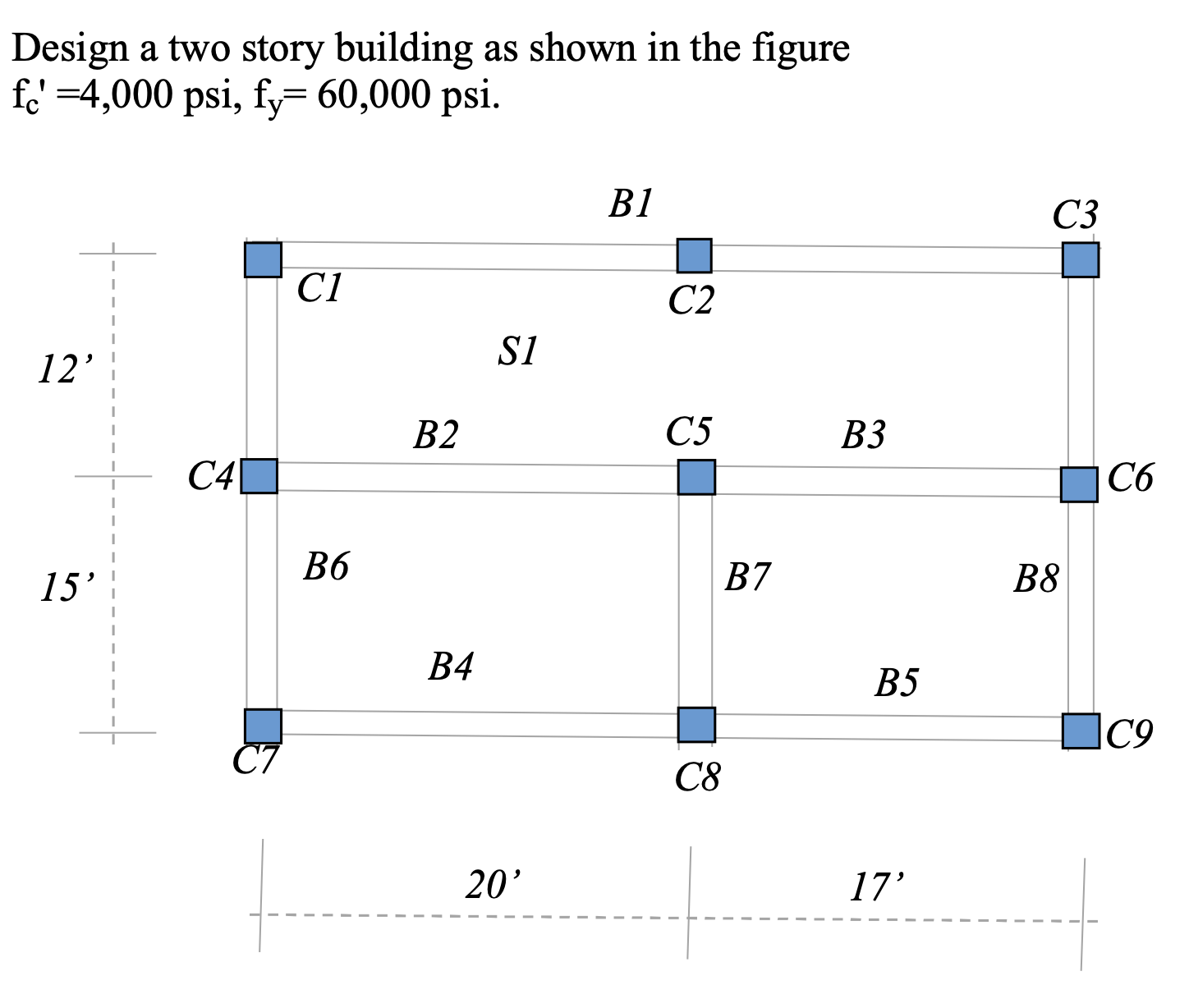 Solved Design a two story building as ﻿shown in ﻿the | Chegg.com