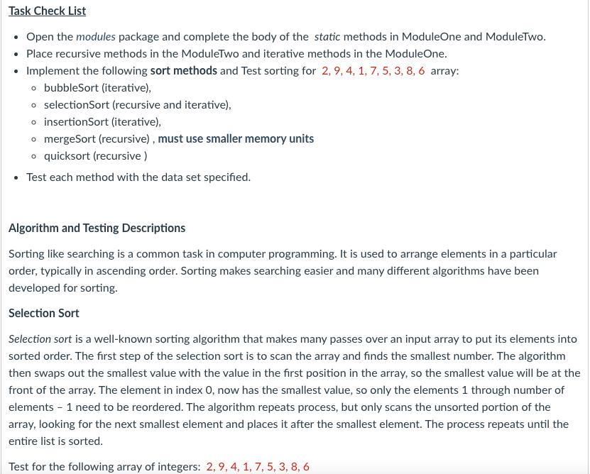 Solved Please use the code(ModuleOne, ModuleTwo, | Chegg.com