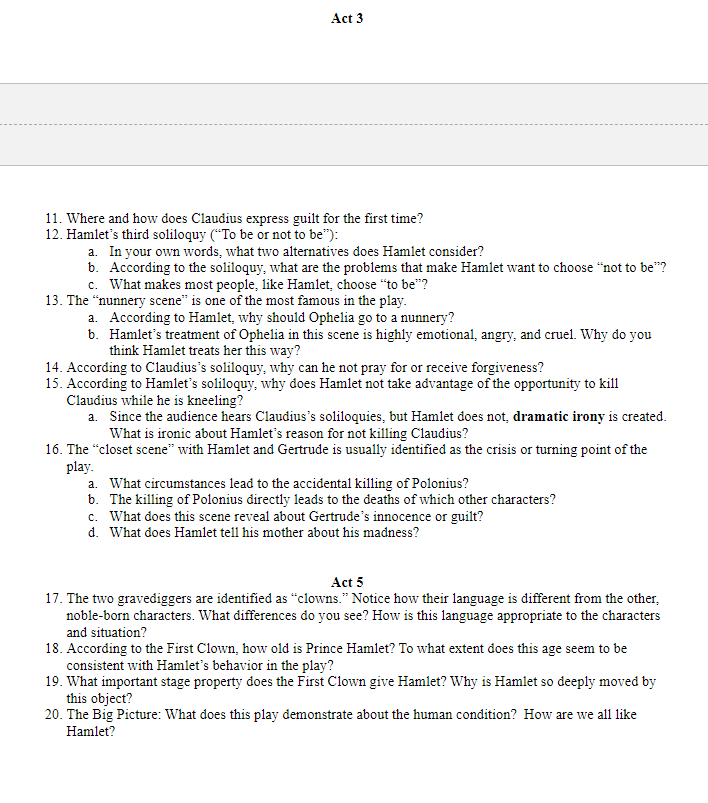significance of soliloquies in hamlet