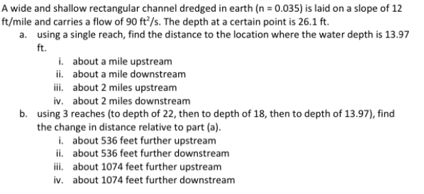 Solved A wide and shallow rectangular channel dredged in | Chegg.com