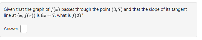 Solved Given that the graph of f(x) passes through the point | Chegg.com