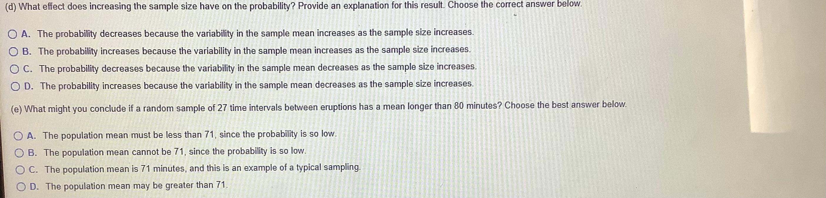 Solved Suppose a geyser has a mean time between eruptions of | Chegg.com