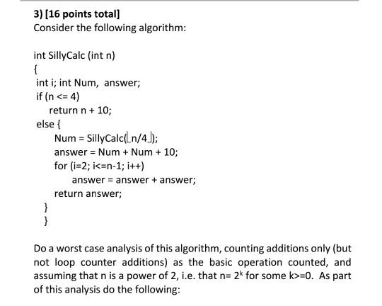 Solved 3) [16 points totall Consider the following | Chegg.com