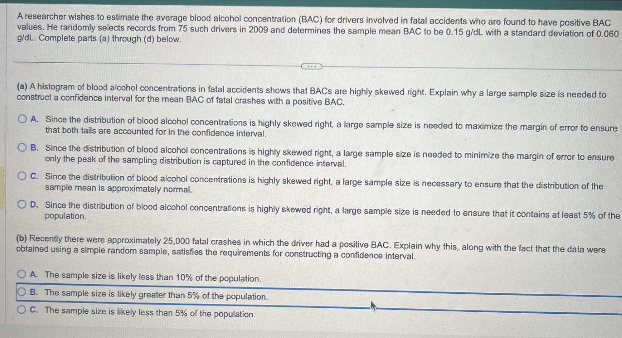 Solved A researcher wishes to estimate the average blood | Chegg.com