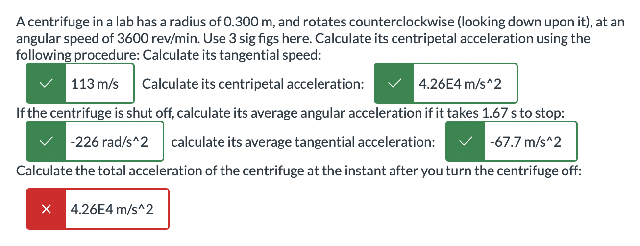 Solved A centrifuge in a lab has a radius of 0.300 m, and