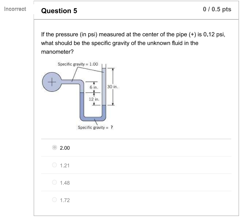 Solved If the pressure (in psi) measured at the center of