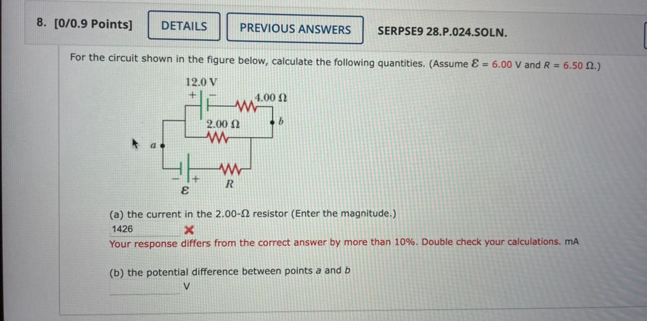 Solved For the circuit shown in the figure below, calculate | Chegg.com
