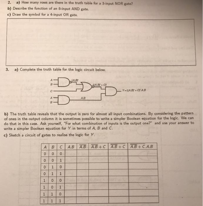 Solved 1. a) Complete the truth tables below for each of the