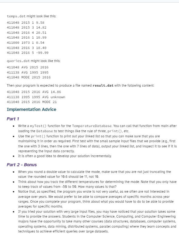 Solved Hw Temperature Queries Overview Objectives Chegg