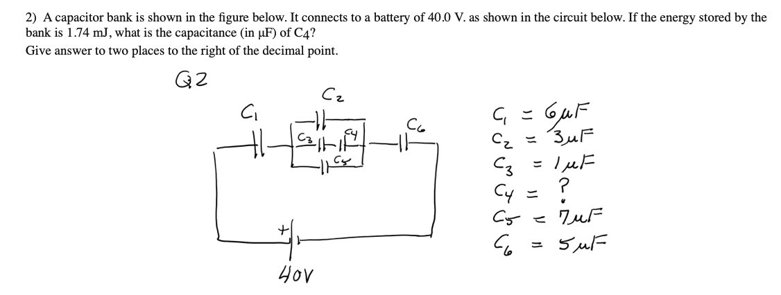 Solved С. 2) A capacitor bank is shown in the figure below. | Chegg.com