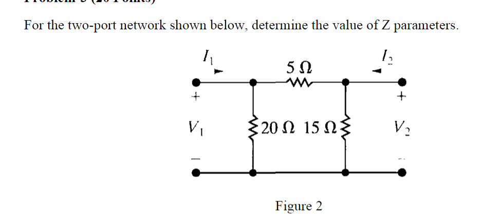 Solved For the two-port network shown below, determine the | Chegg.com