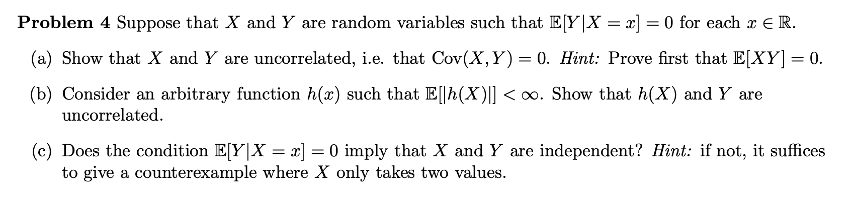 Solved Problem 4 Suppose that X and Y are random variables | Chegg.com