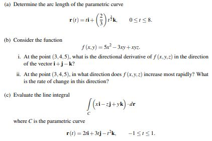 Solved (a) Determine the are length of the parametric curve | Chegg.com