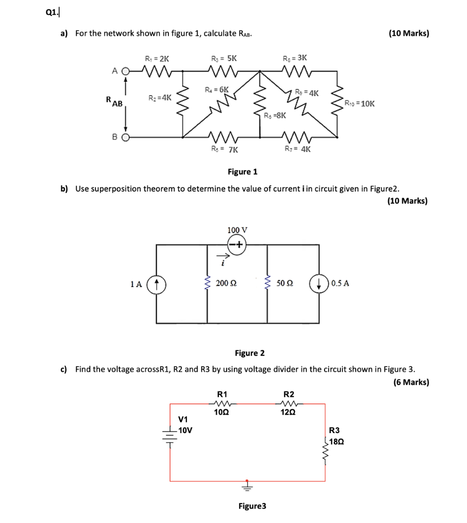 Solved Q1. a) For the network shown in figure 1, calculate | Chegg.com