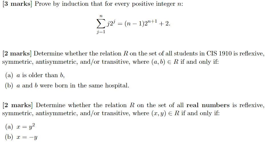 Solved [3 marks] Prove by induction that for every positive | Chegg.com