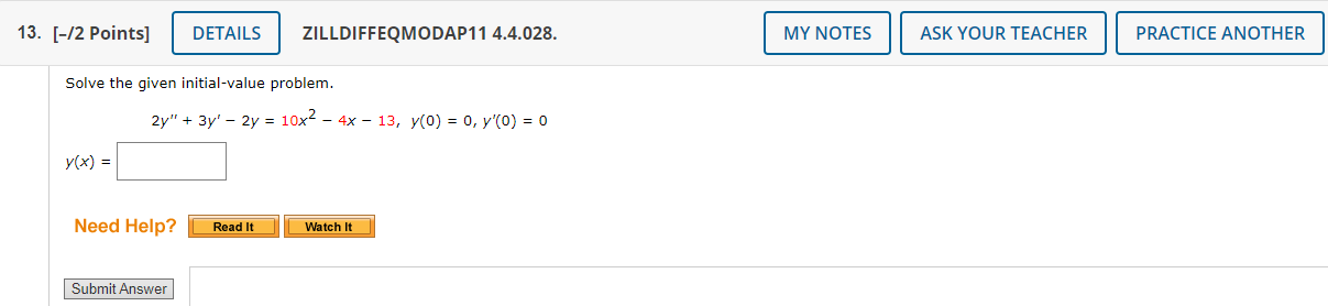 Solved 13. [-12 Points] DETAILS ZILLDIFFEQMODAP11 4.4.028. | Chegg.com