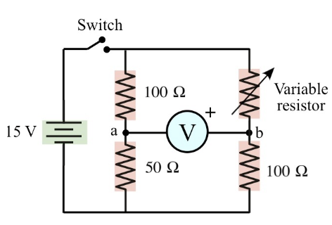 Solved If the variable resistor has a value of 50Ω, - What | Chegg.com