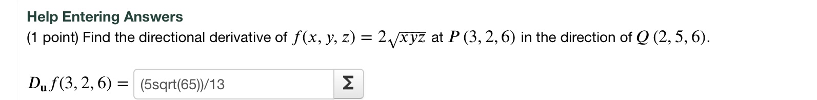 Solved Help Entering Answers 1 Point Find The Directional