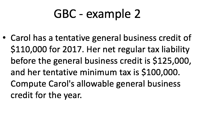 Solved GBC - example 2 . Carol has a tentative general | Chegg.com
