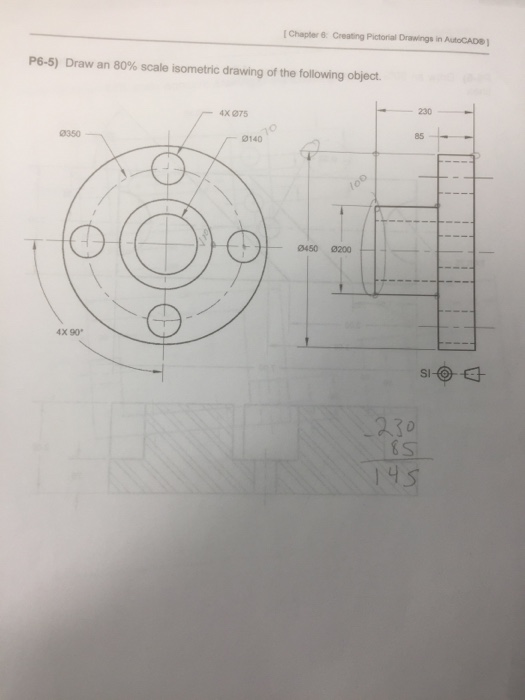 Solved [ Chapter 6: Creang Pictorial Drawings in AutoCAD | Chegg.com