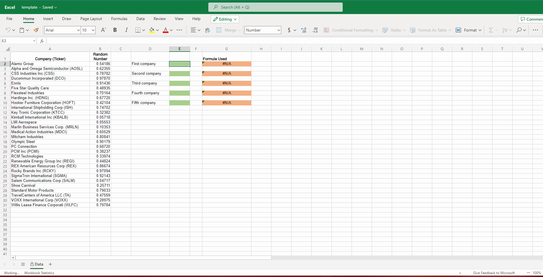 Solved Excel template - Saved Search (Alt + Q) File Home | Chegg.com