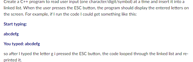 Solved Create a C++ program to read user input (one | Chegg.com
