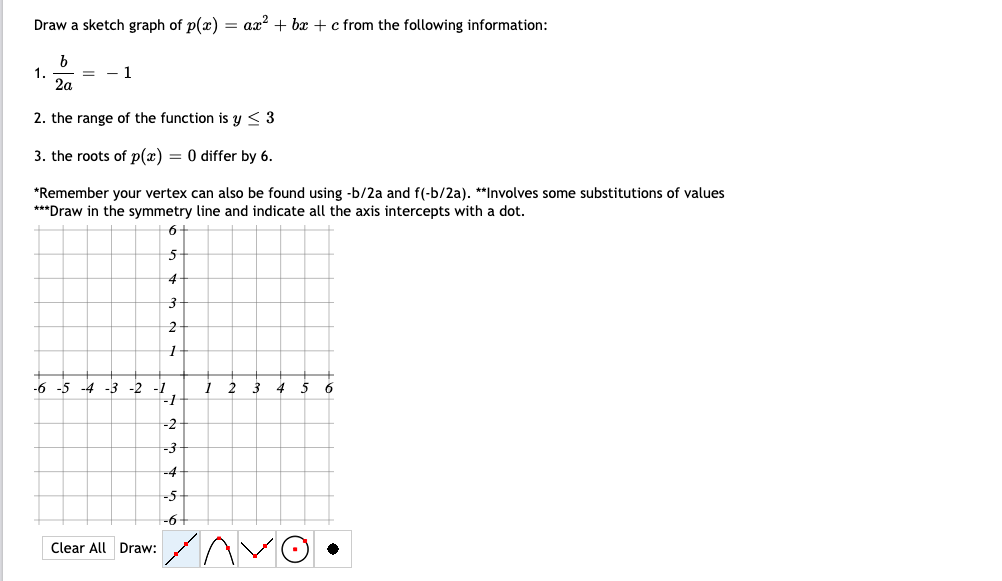 Solved Draw a sketch graph of p(x) = ax + bx + c from the | Chegg.com