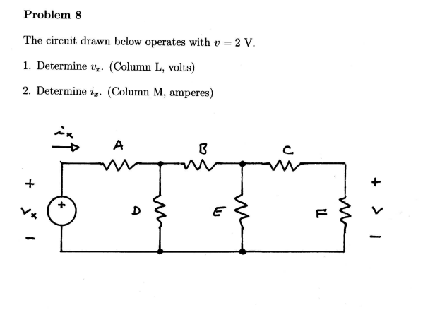 Solved Problem 8 The Circuit Drawn Below Operates With V = 2 | Chegg.com