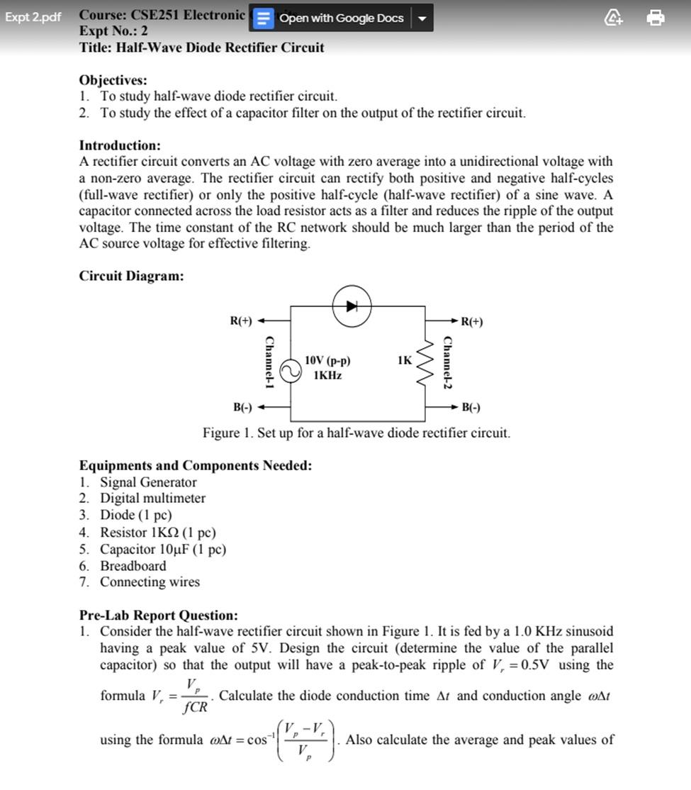 Diode sale rectifier pdf