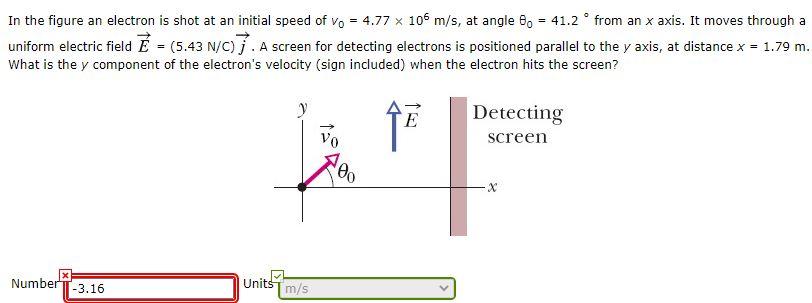Solved In the figure an electron is shot at an initial speed | Chegg.com