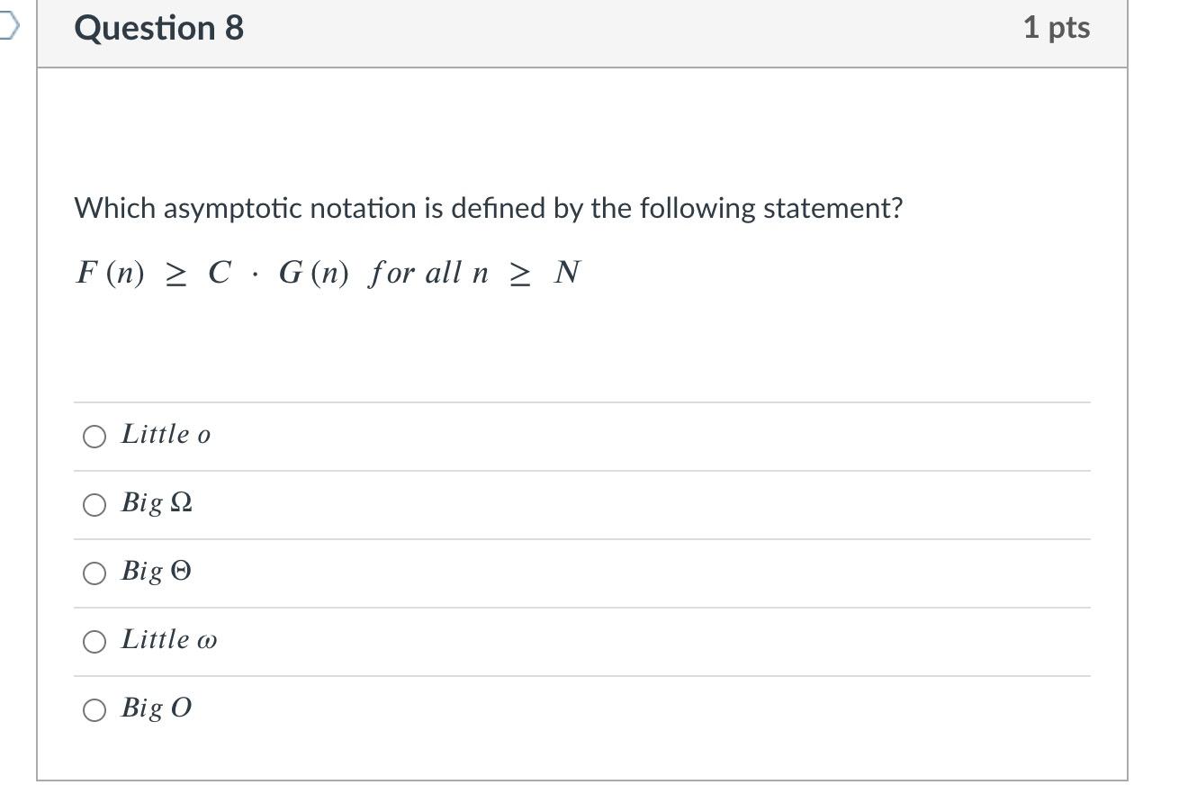 Solved > Question 1 1 pts Which of the following shows | Chegg.com