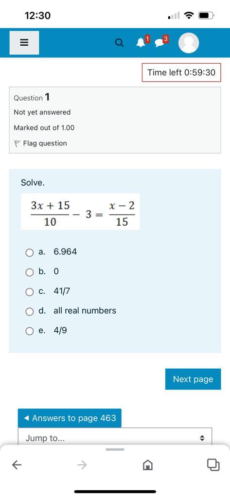 Solved 12:30 = Time left 0:59:30 Question 1 Not yet answered | Chegg.com