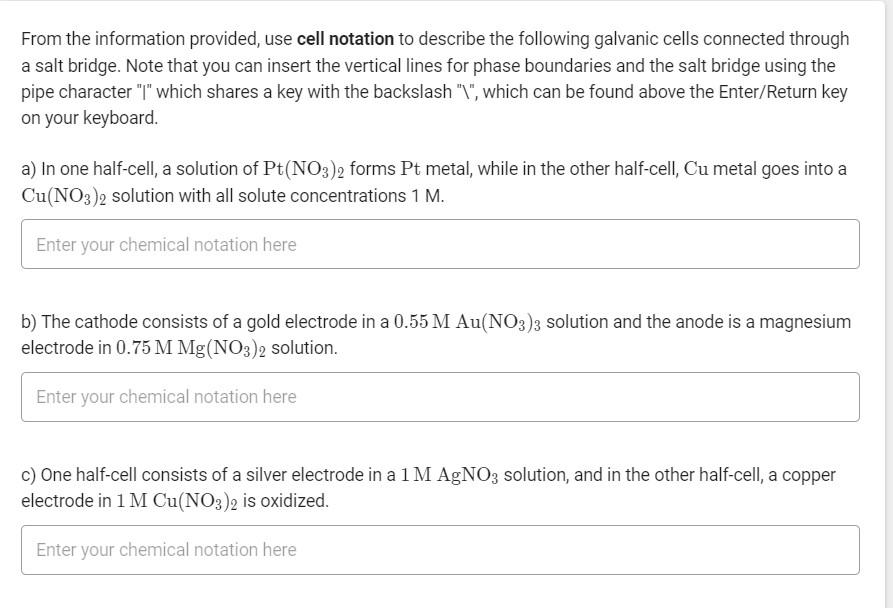 Solved From the information provided, use cell notation to | Chegg.com