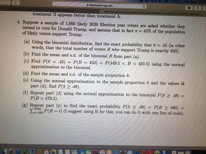 Solved Suppose A Sample Of 1,000 Likely 2020 Election Year | Chegg.com