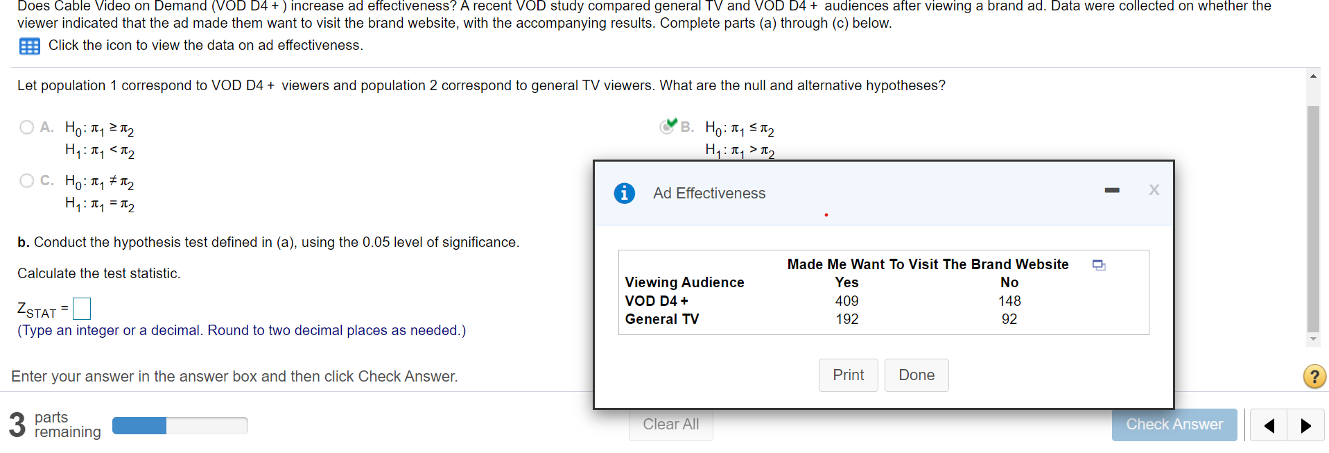 Solved Does Cable Video on Demand (VOD D4 +) increase ad Chegg