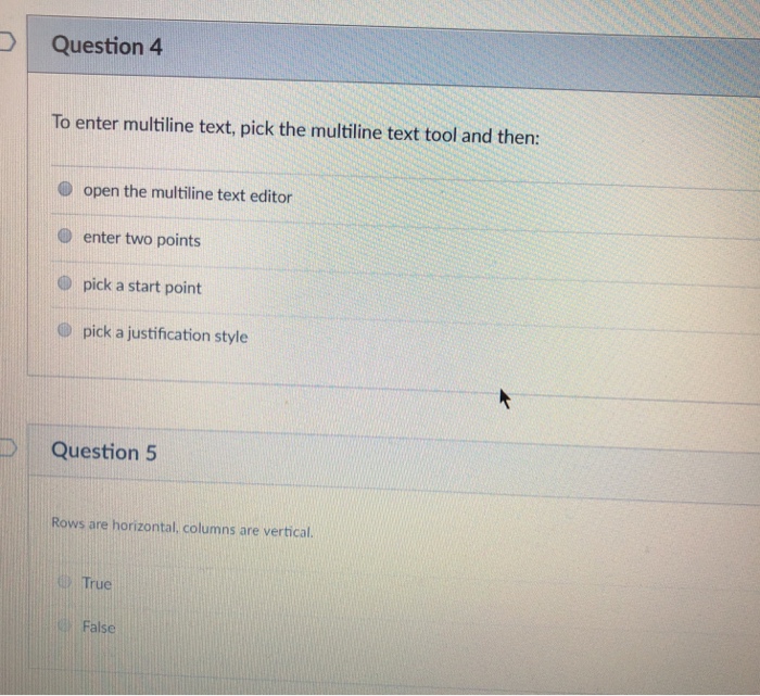 Solved Question 4 To enter multiline text, pick the | Chegg.com