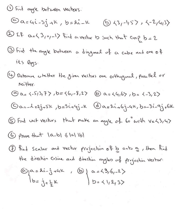 Solved Find Angle Between Vectors A = 4i - 3j + K, B = 2i - | Chegg.com