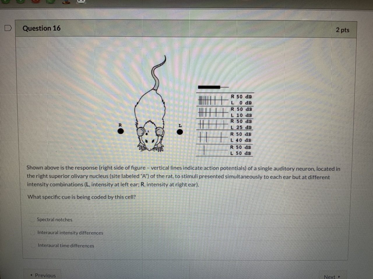 Solved Question 16 2 Pts R 50 Db L 0 Db R 50 Db L 10 Db R Chegg Com