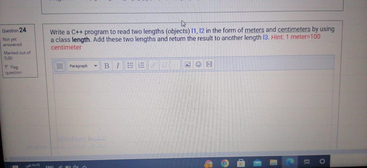 Solved Question 24 Not yet Write a C++ program to read two | Chegg.com