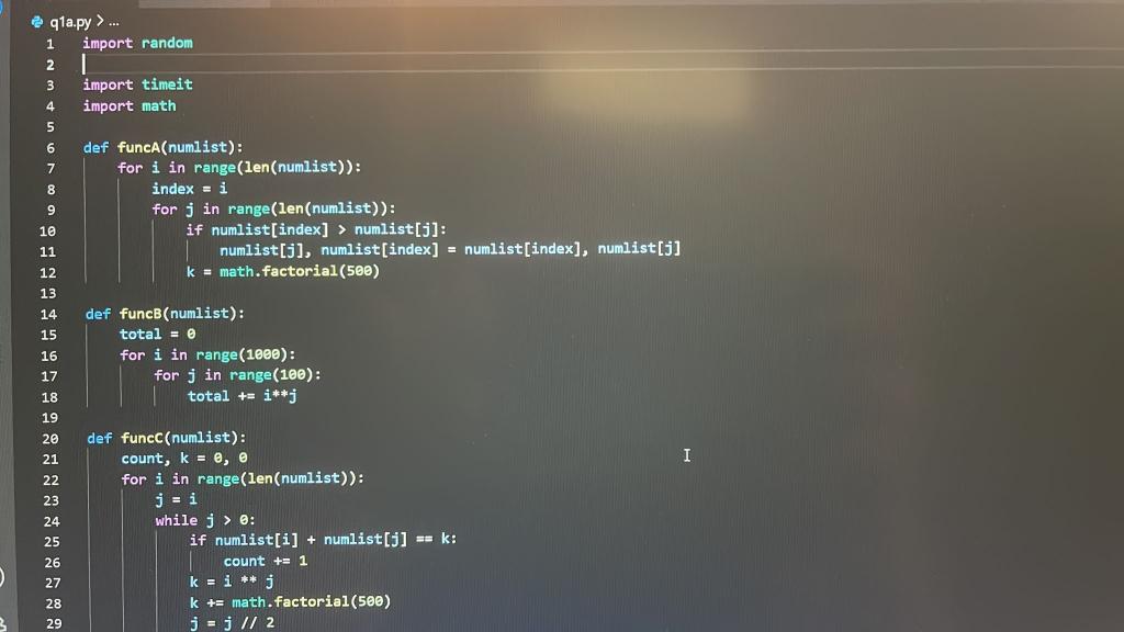 Solved q1a.py > ... 1 import random 2 I 3 import timeit 4 | Chegg.com