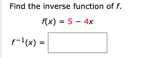 Solved Find the inverse function of f. f(x) = X – 7 x + 7 | Chegg.com